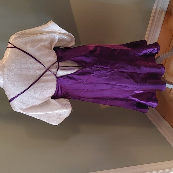 Lace and Satin Slip Dress Purple Size Medium - Picture 12 of 12